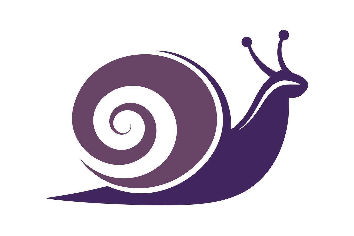 Purple Snail with Rounded Shell on Transparent Background vector