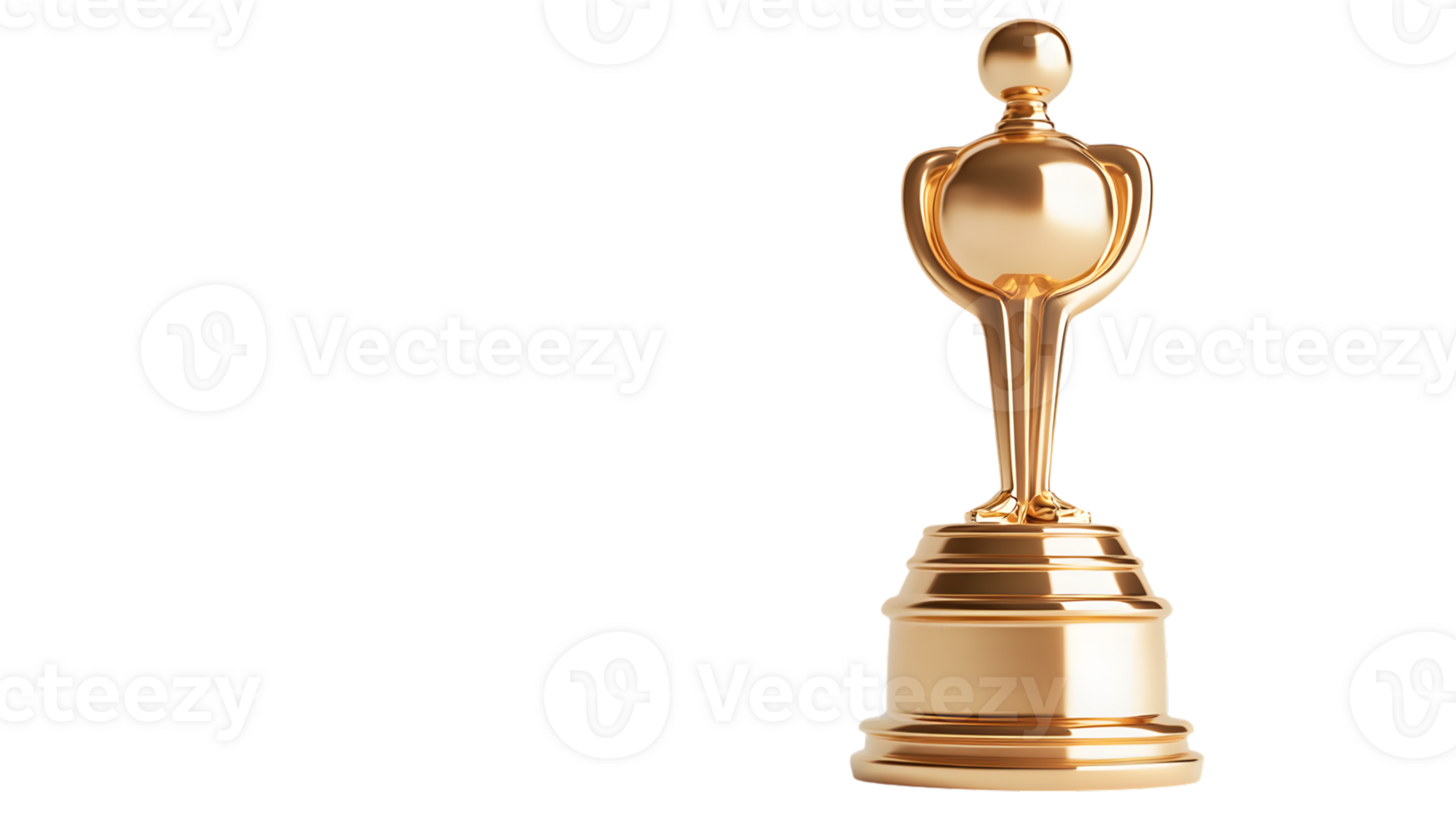 Golden Trophy Award with Elegant Design for Recognition and Achievement png