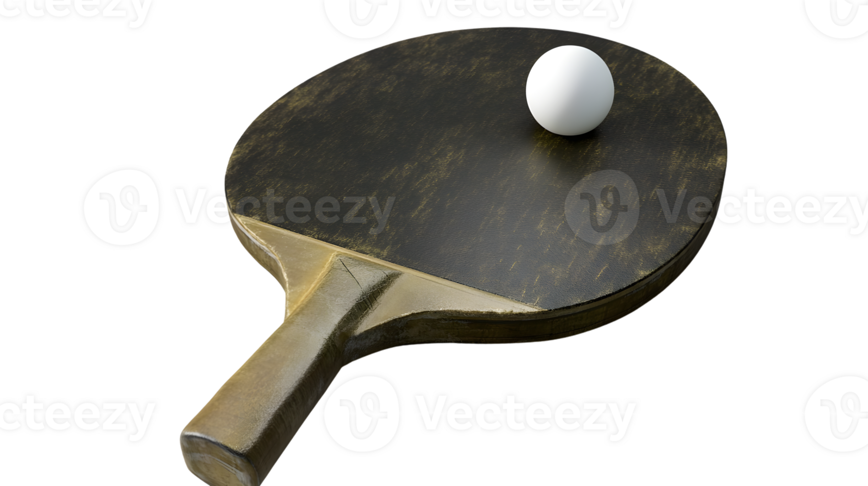 Golden Table Tennis Paddle with Ball Sports Equipment for Competitive Play and Recreation png