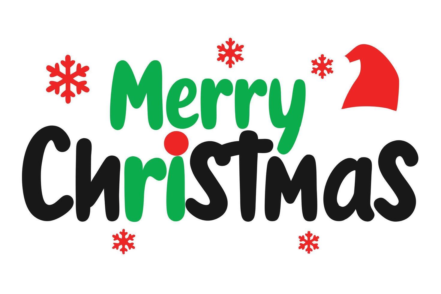 Merry Christmas text with elf character on transparent background vector