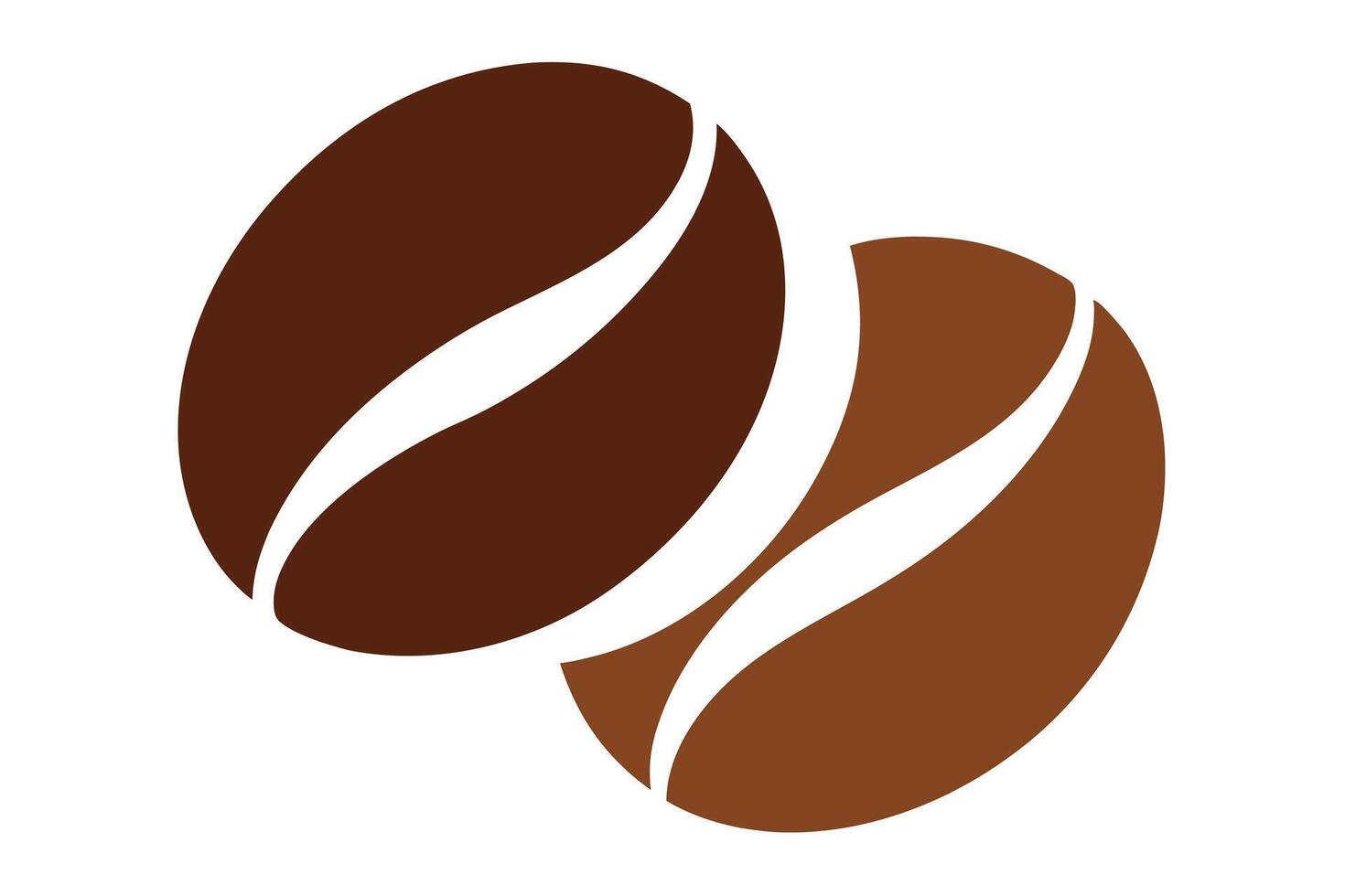 Minimalist Dark and Light Brown Coffee Beans on Transparent Background vector