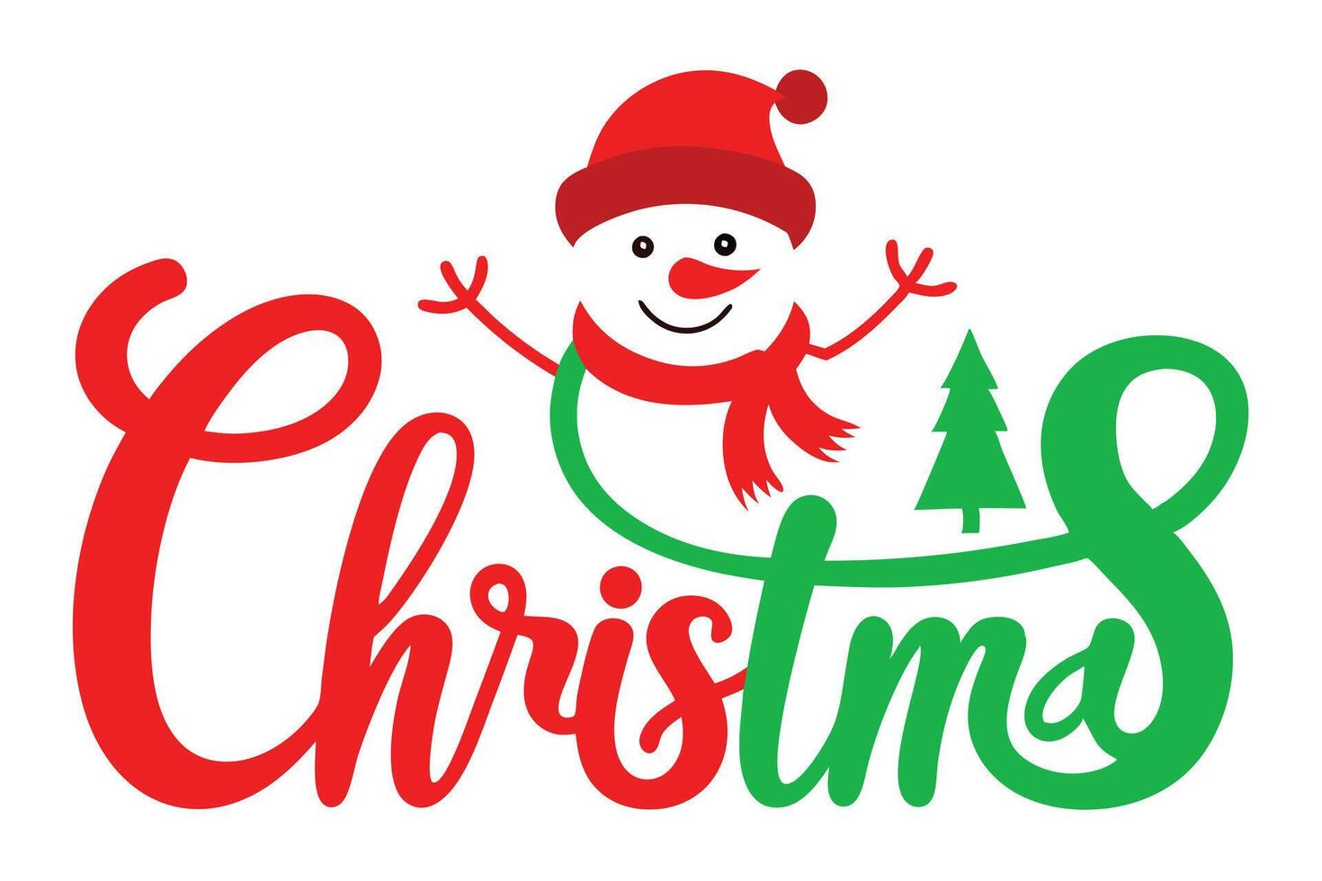 Merry Christmas, Red Ribbon Banner with Snowflakes on White Background vector
