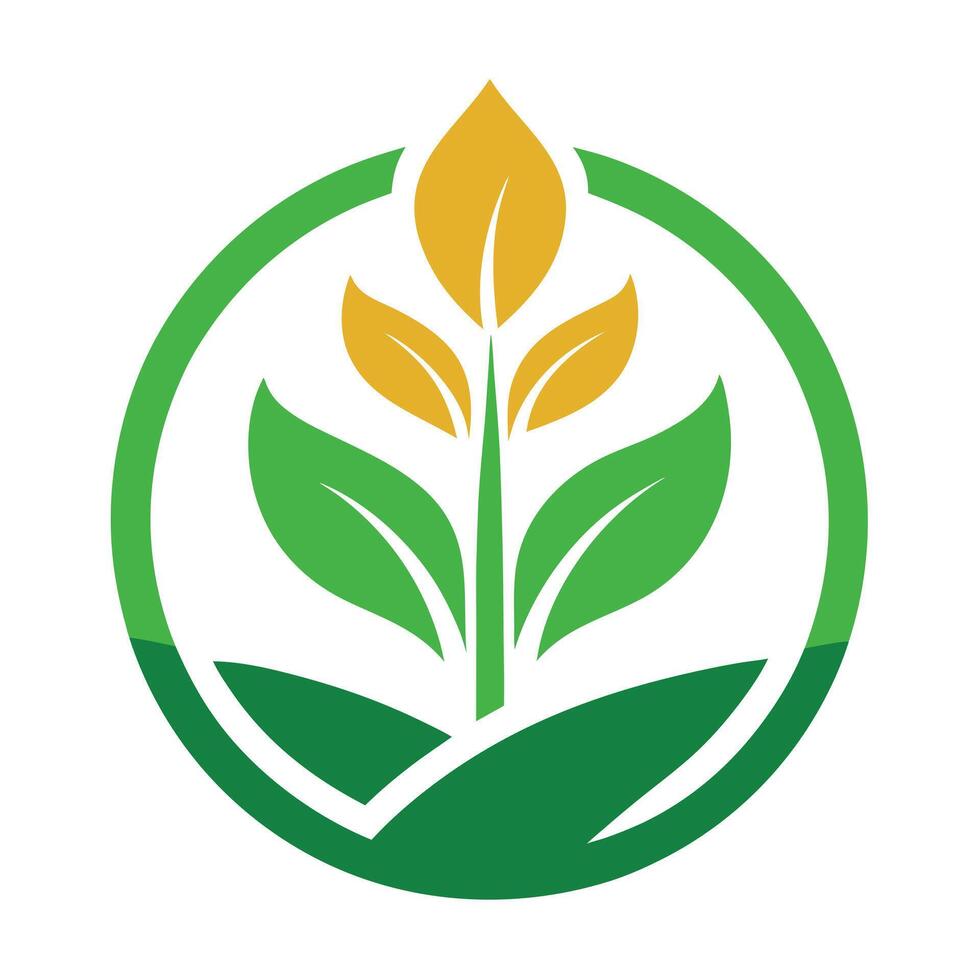 Plant Sprout Inside Green Ring, New Growth, Eco Symbol on White Background vector