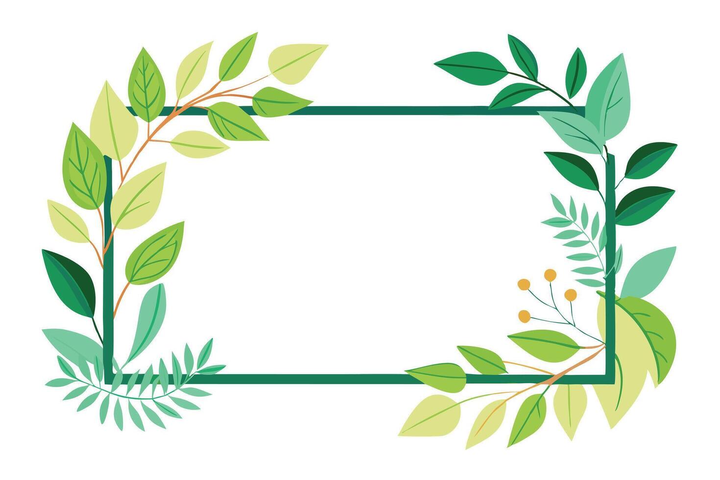 Fresh Green Leaves on White Background for Natural Design vector