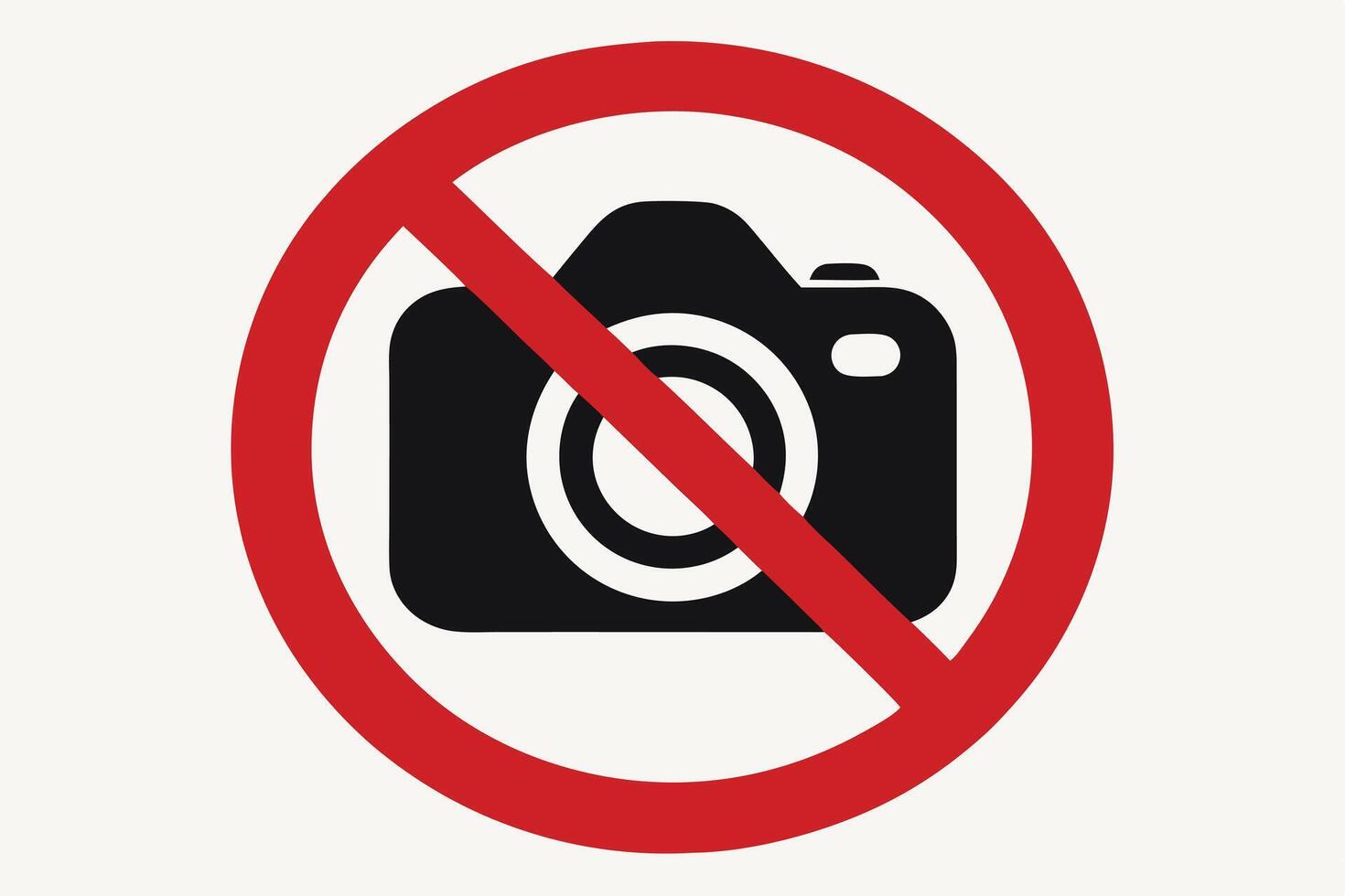 No photography digital camera icon with red prohibition sign, symbol on a white background vector