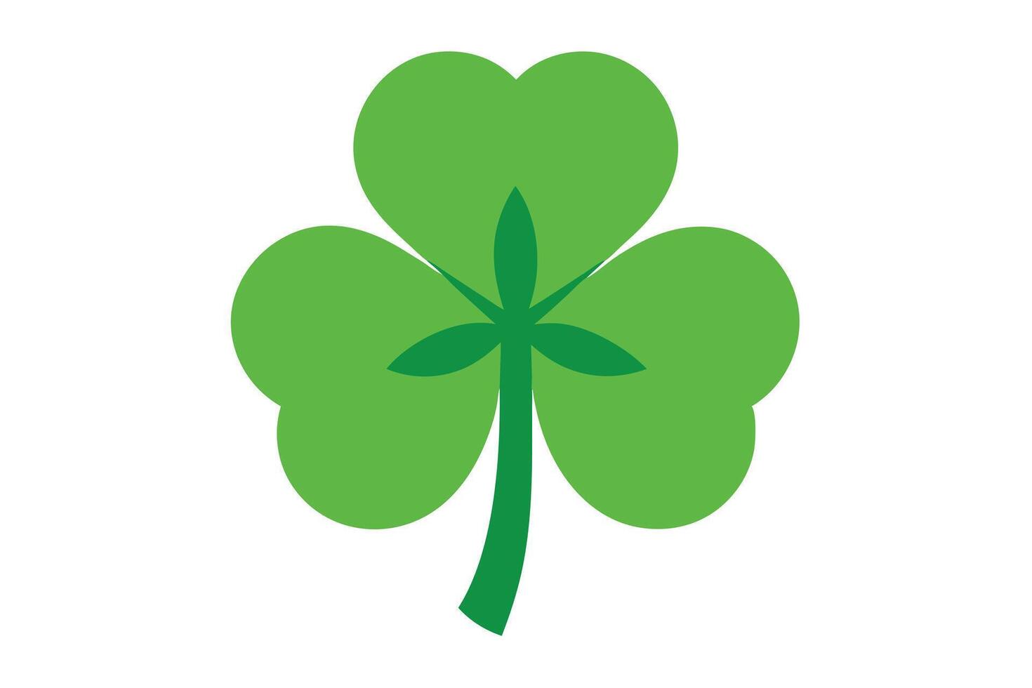 Green Shamrock with Three Leaves on White Background. Saint Patrick's Day vector