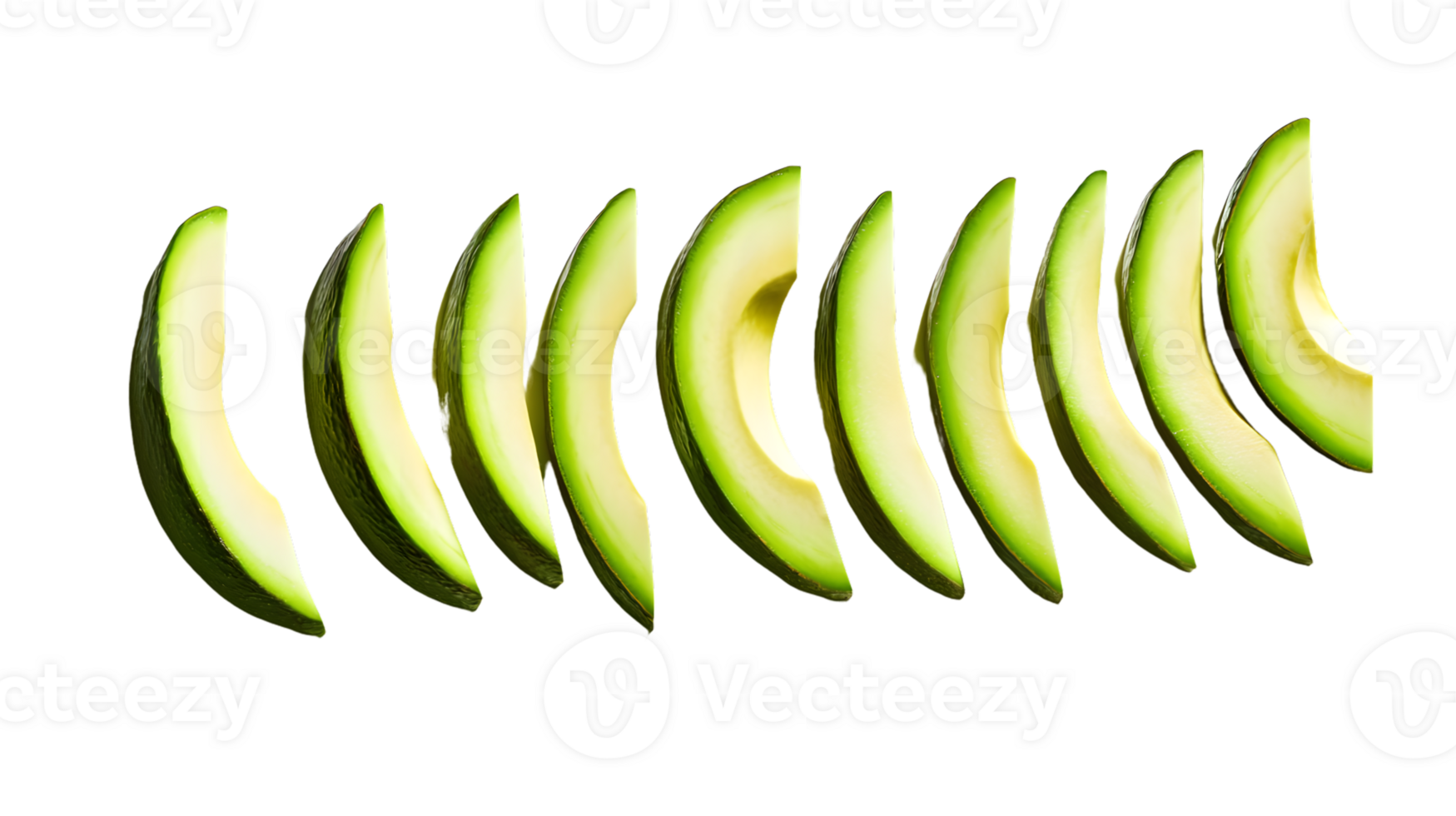 Sliced green fruit arranged in a row perfect for culinary and healthfocused designs png