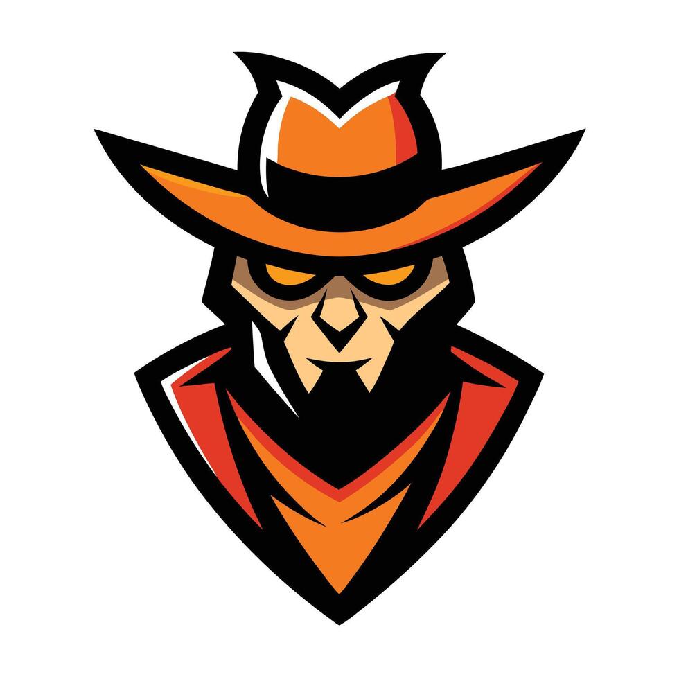 Mascot Stylish Grim Reaper with Orange Hat on White Background vector