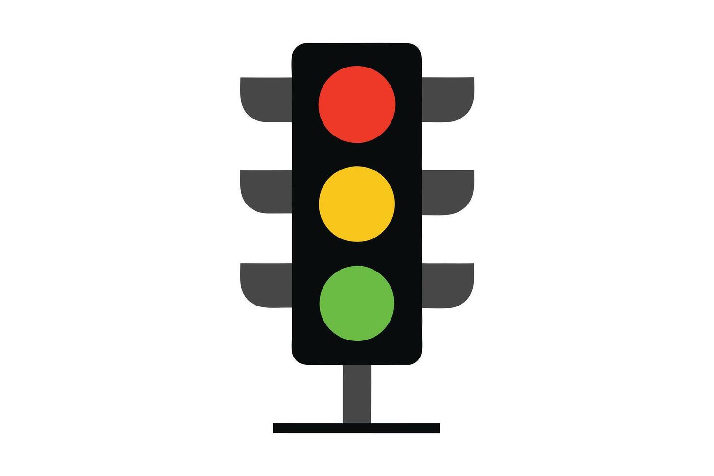 Traffic light design with red, yellow, and green lights on a white background vector