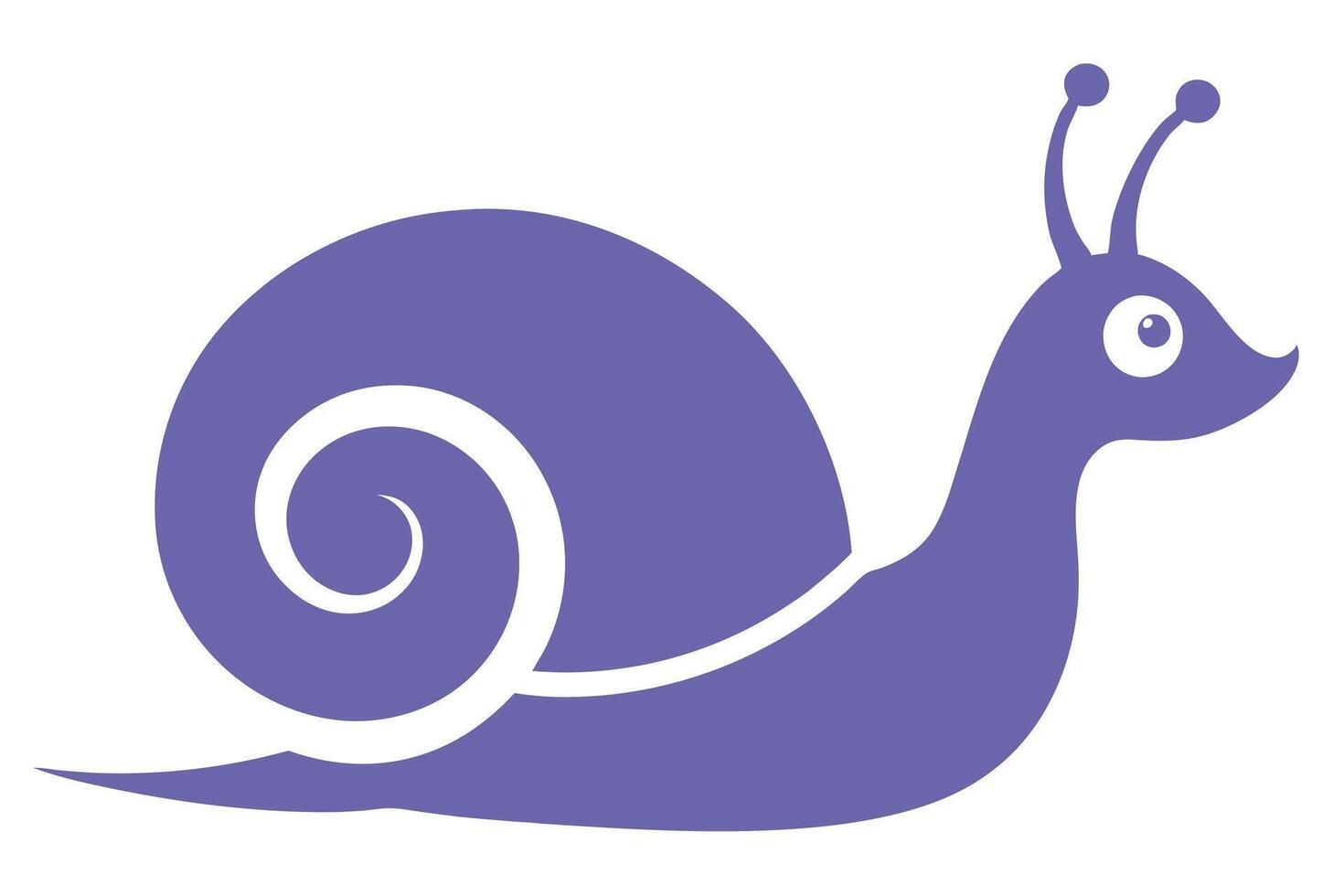 Cute Periwinkle Snail Cartoon with Antennae on White Background vector