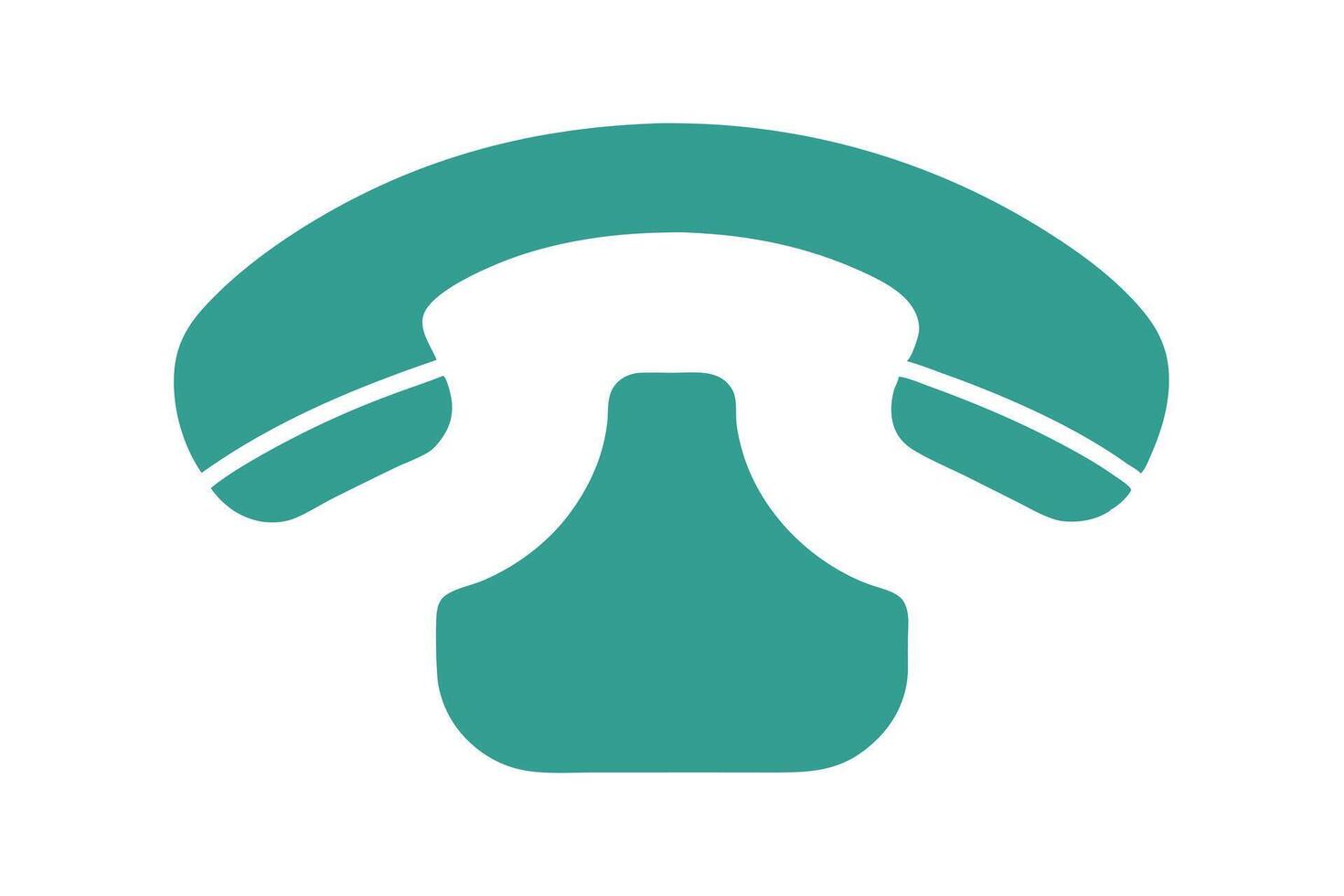 Abstract Teal Mushroom Shape, Minimalist, Simplified Flat Design on White vector