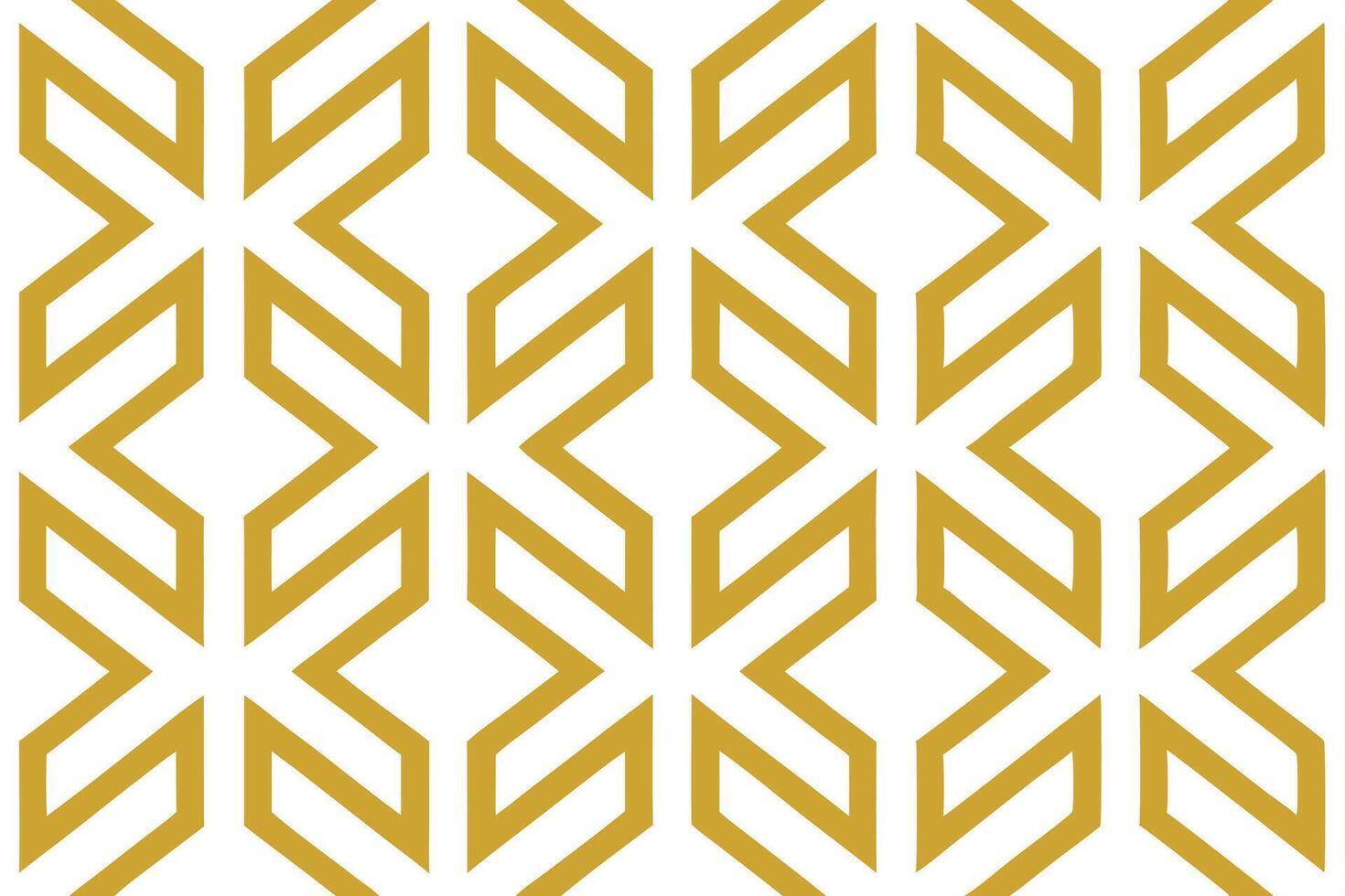 Golden Geometric Pattern on White Surface with Interlocking Hexagonal Design vector
