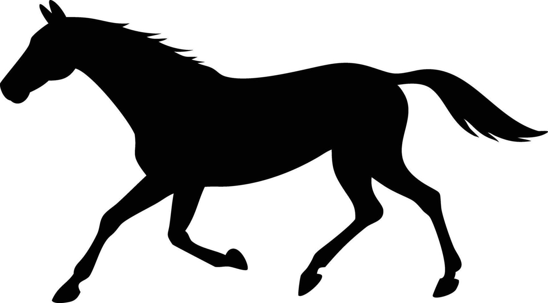 Animated Horse Galloping Silhouette on White Background vector