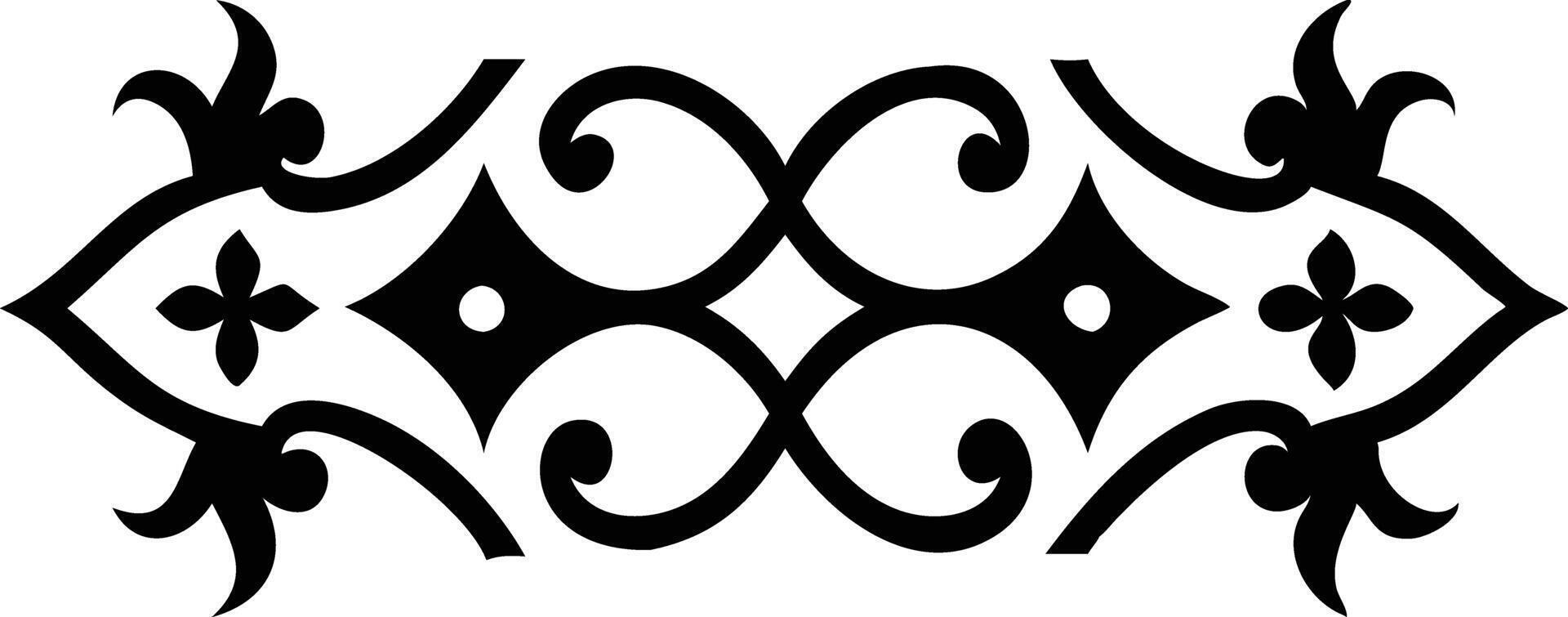 Decorative Ornamental Border Design with Swirls, Floral Elements on White vector