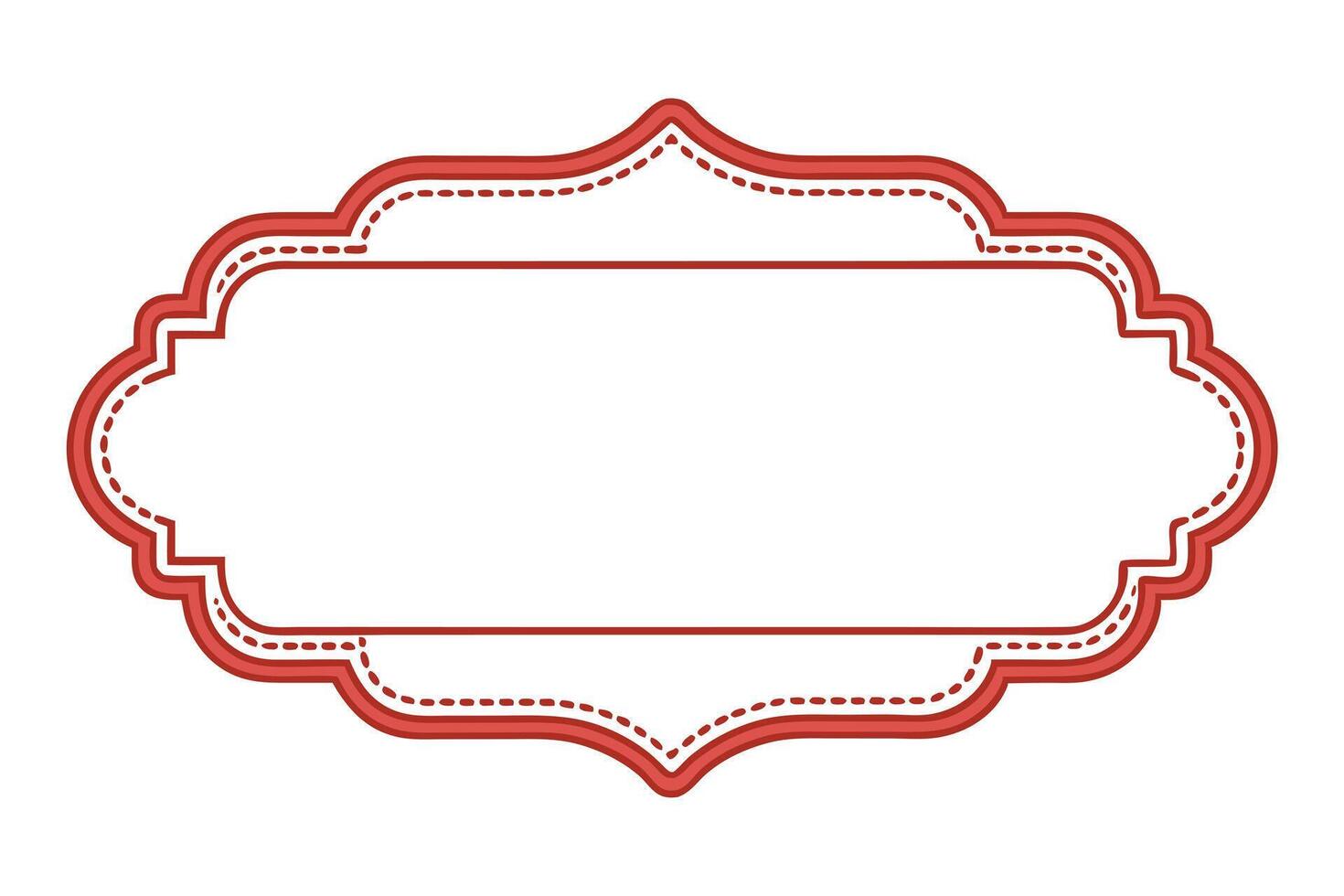 Ornamental Shaped in Red with Dotted Accents and White Center, Decorative Art vector