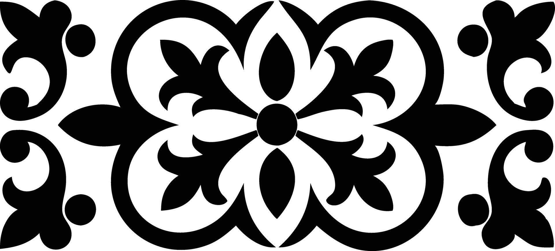 Floral border design with vintage inspired flower accents and abstract floral element vector