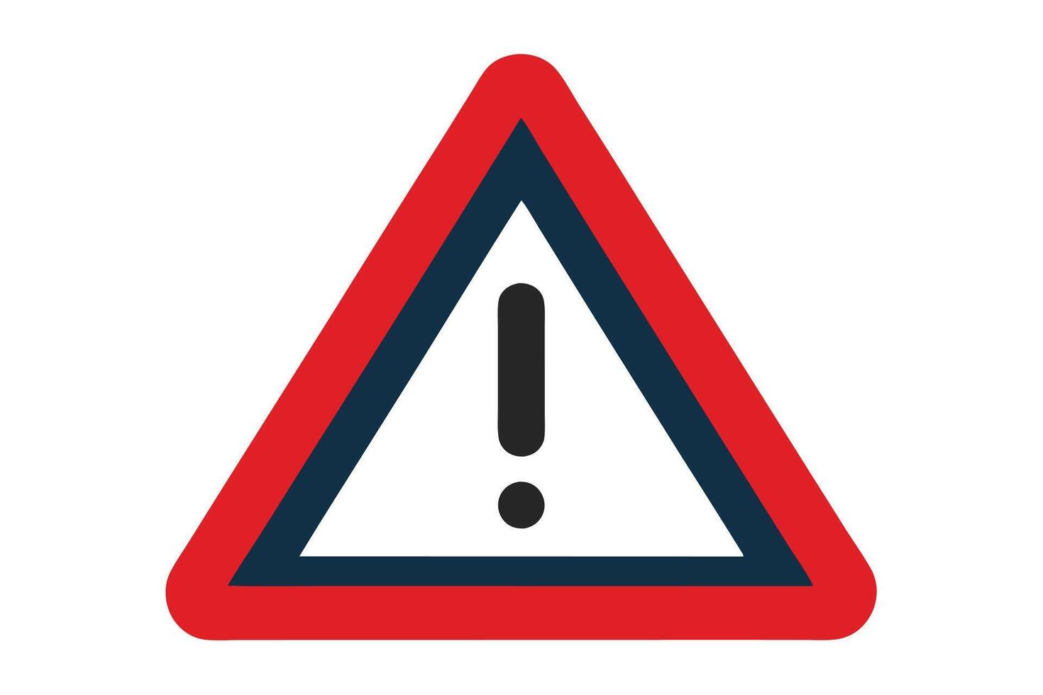 Red Triangle Warning Sign Isolated Exclamation Point on White Background Icon Design vector