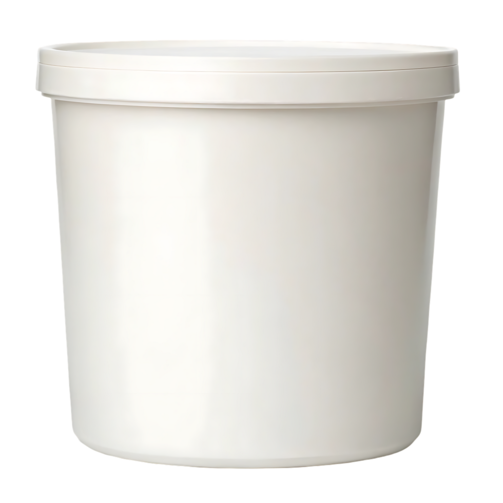 White plastic food container with lid. png