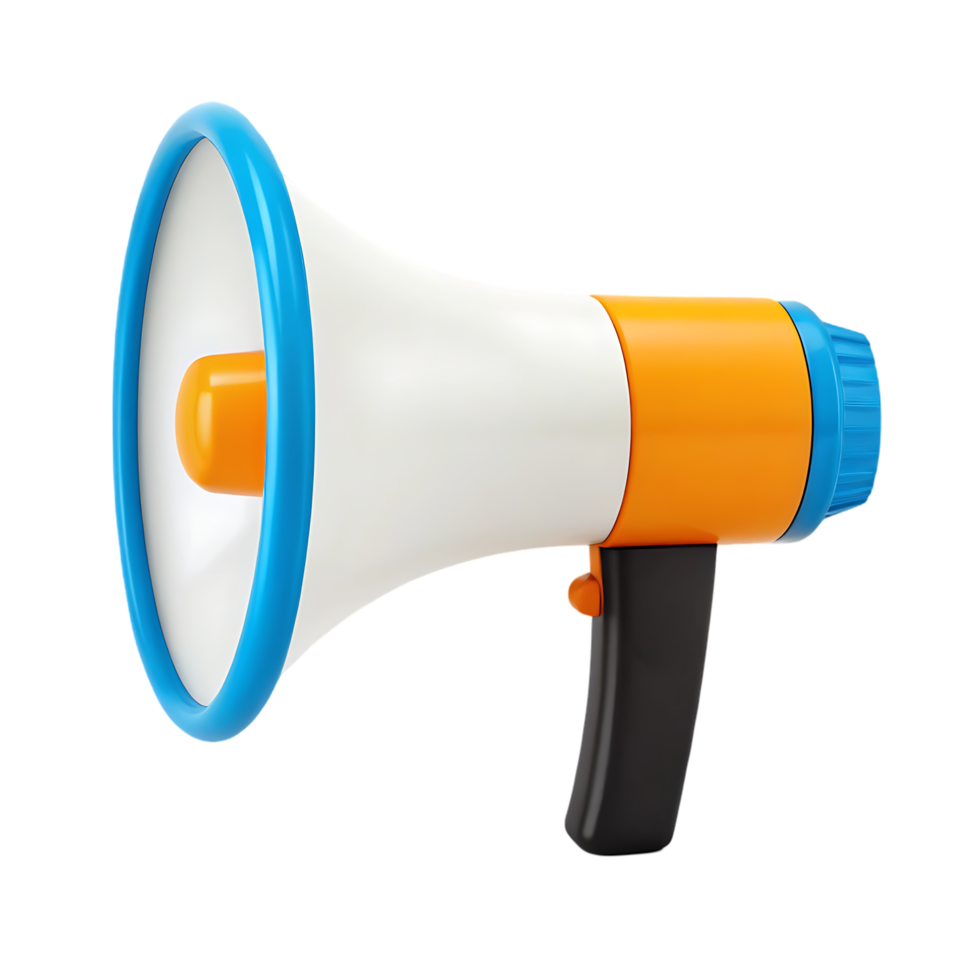 Colorful megaphone for announcements. png