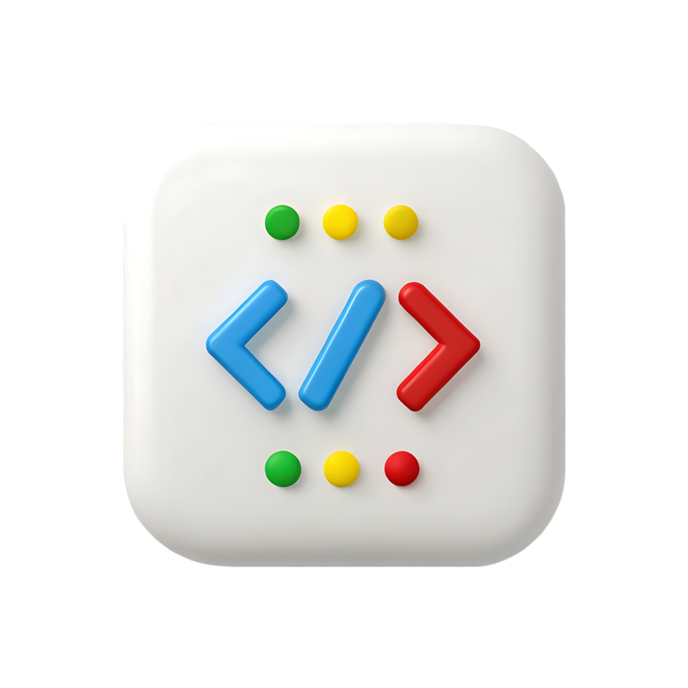 Colorful coding app icon design png