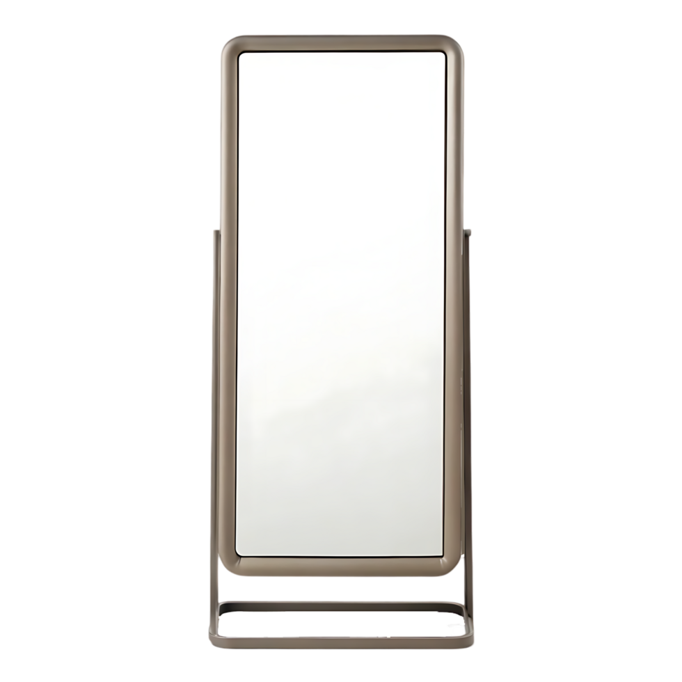Modern minimalist mirror with a shelf. png
