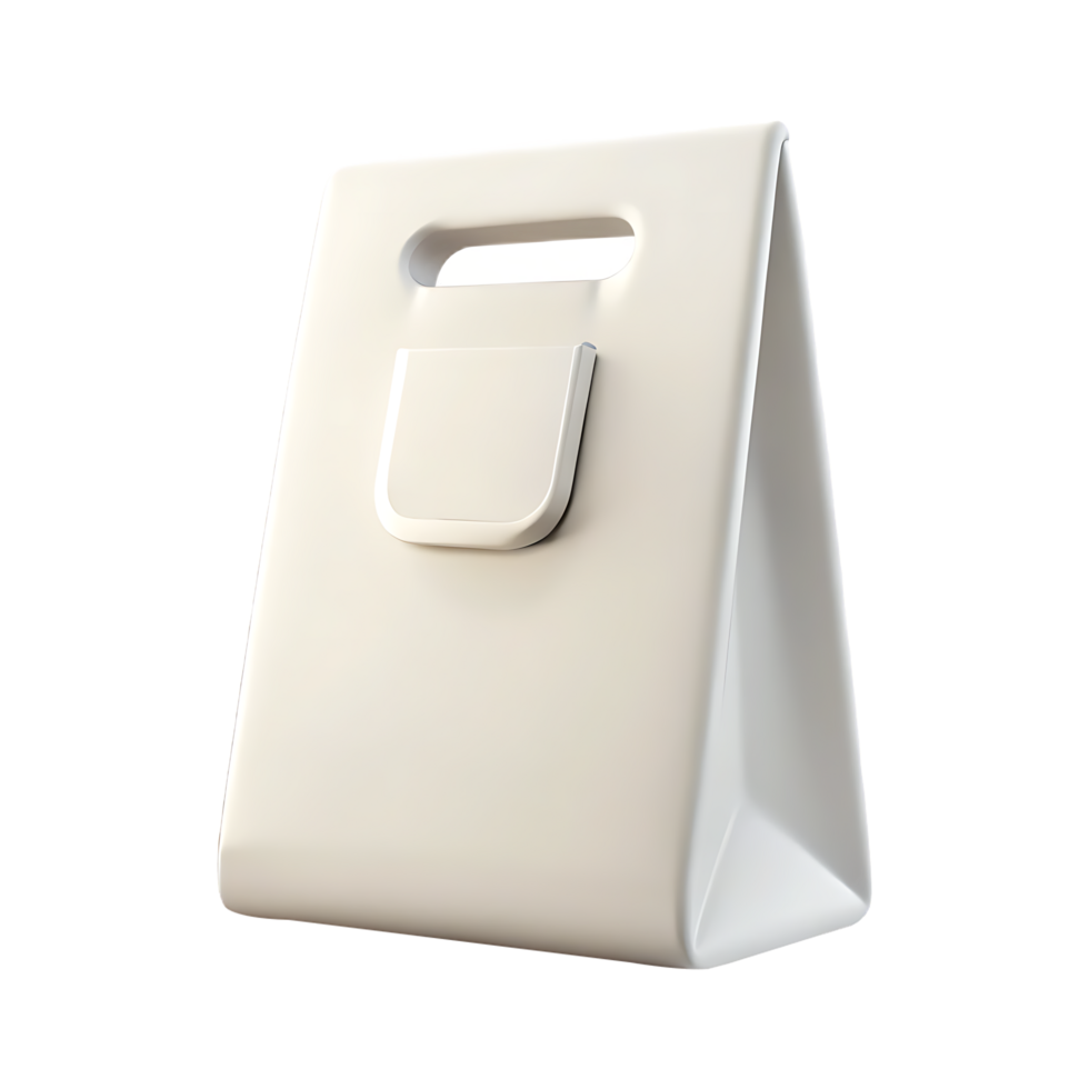 Clean, white shopping bag mockup, perfect for branding and design presentations. png