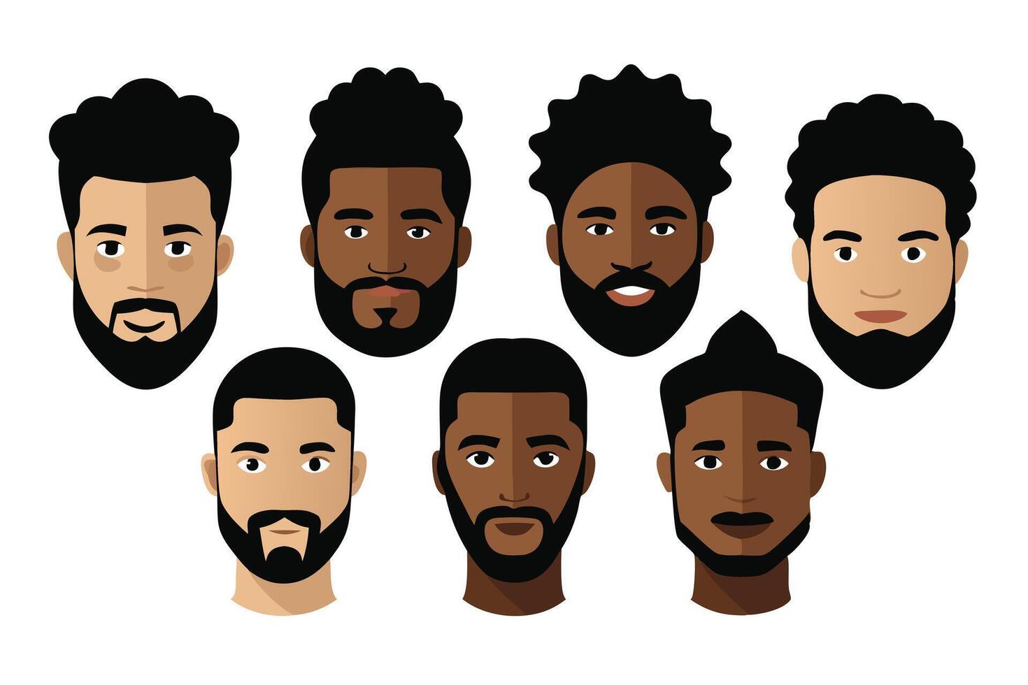 Diverse Group of Stylish Men Portrait on White Background vector