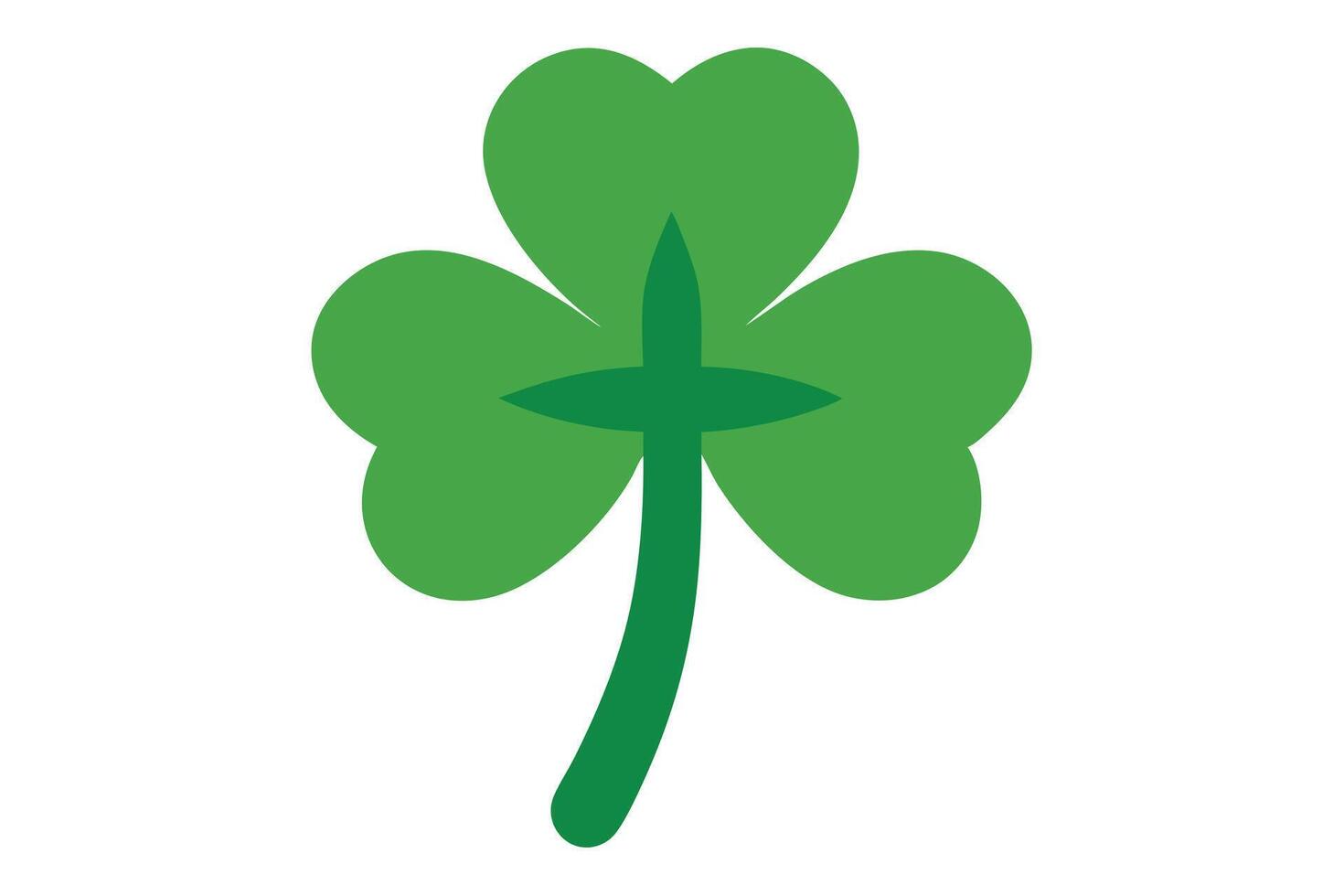 Shamrock Clover Flat Design on White Background Irish Symbol Luck Icon vector