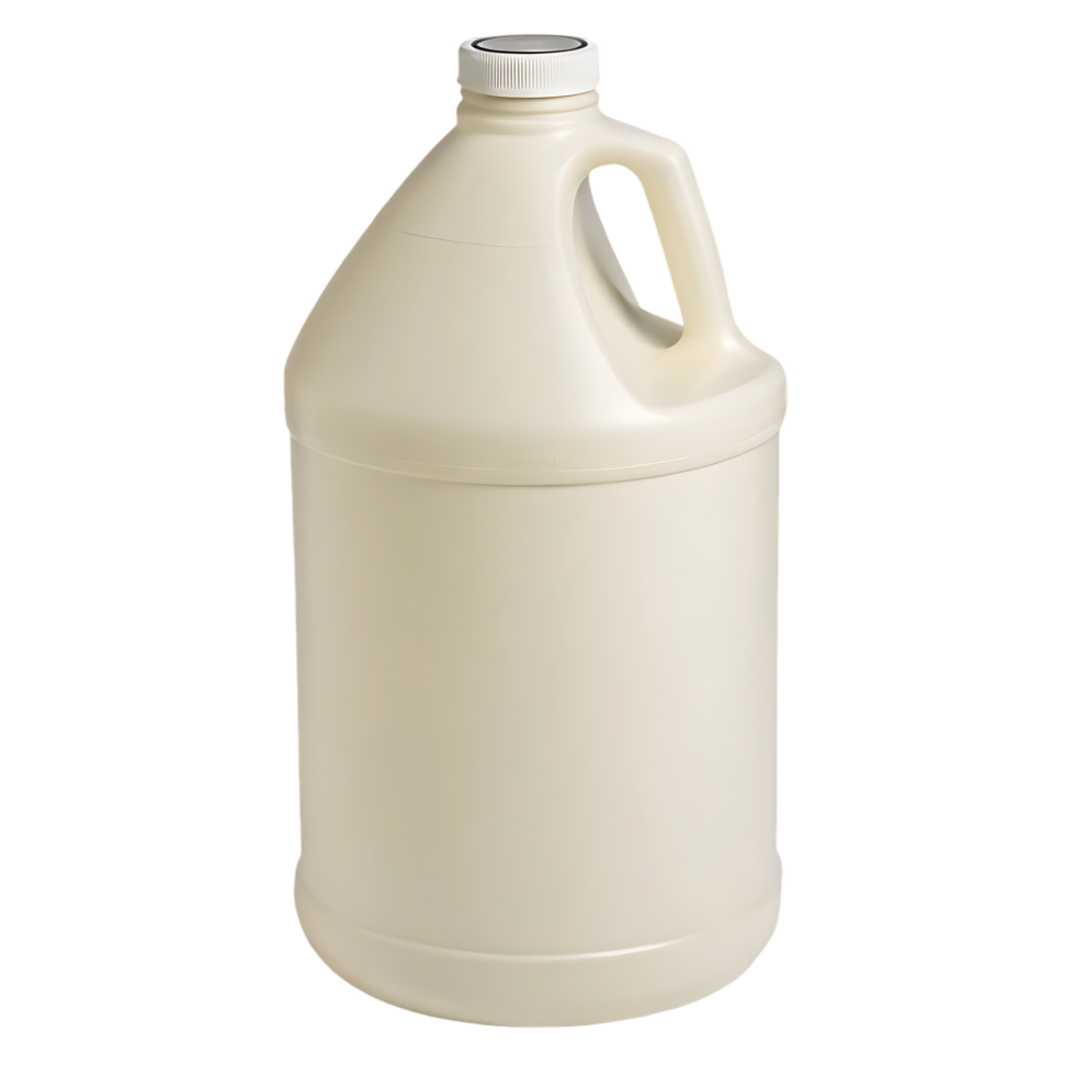 One gallon plastic jug, empty, white. png