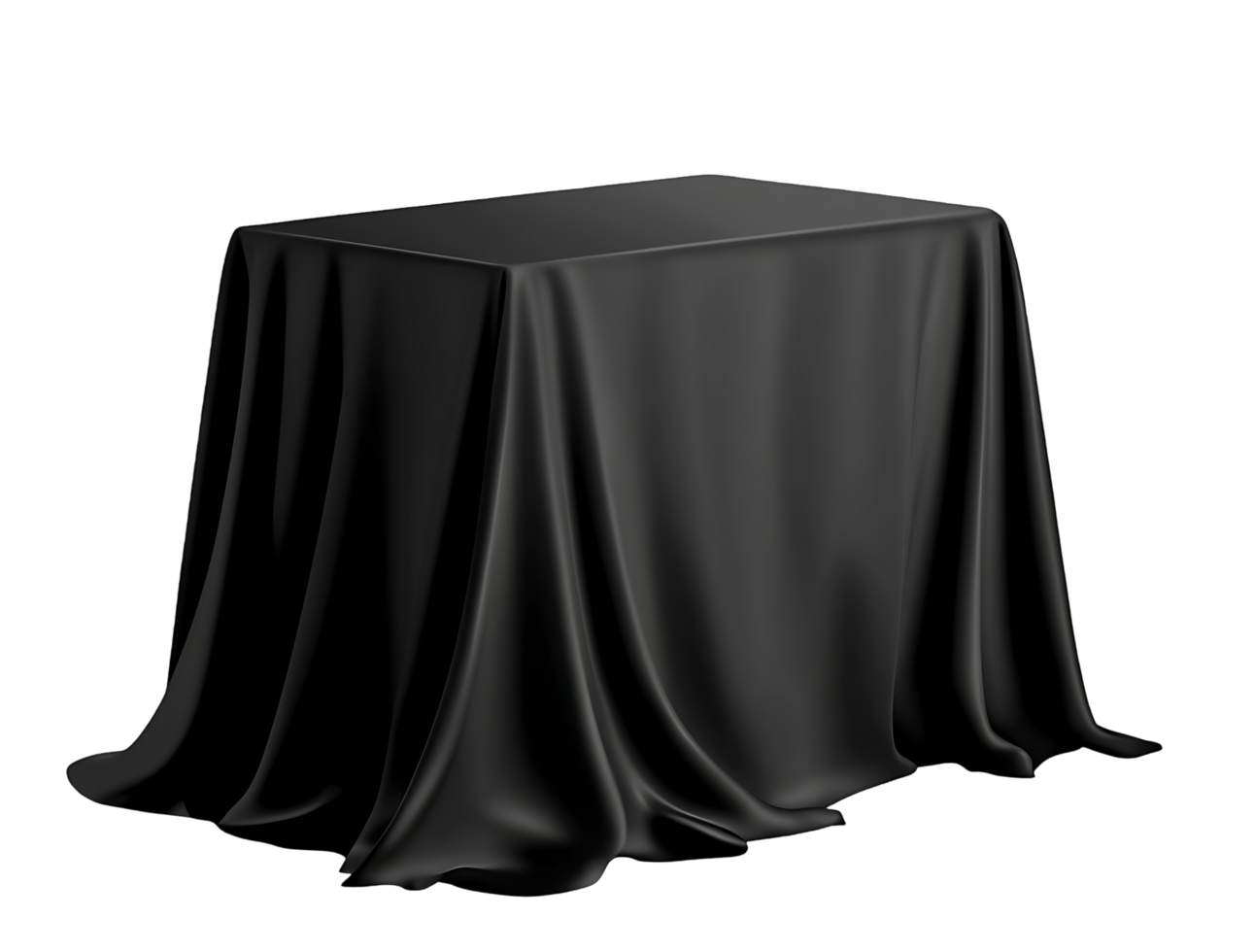 Mysterious black cloth draped over a table. png