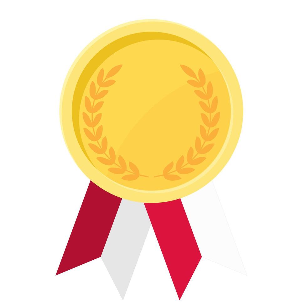 Golden award medal with Poland flag ribbons for winners vector