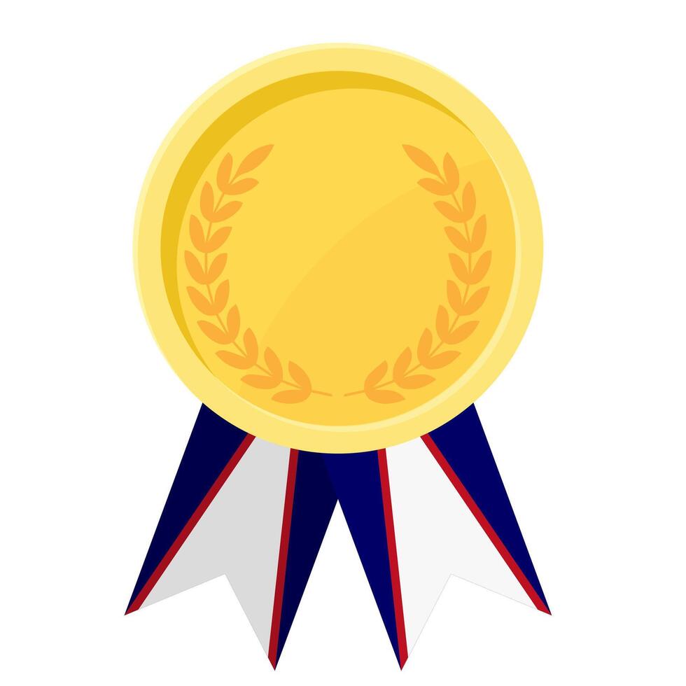 Golden award medal with American Samoa flag ribbons for winners vector