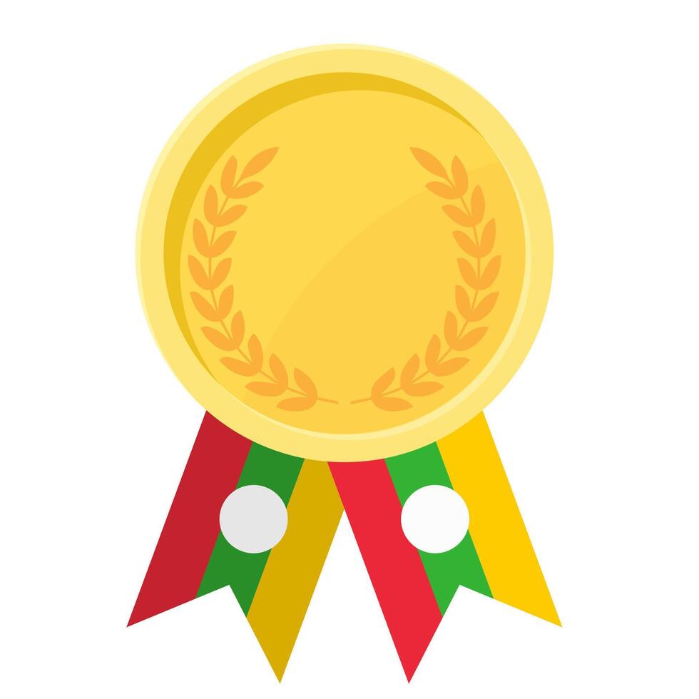 Golden award medal with Shan State flag ribbons for winners vector