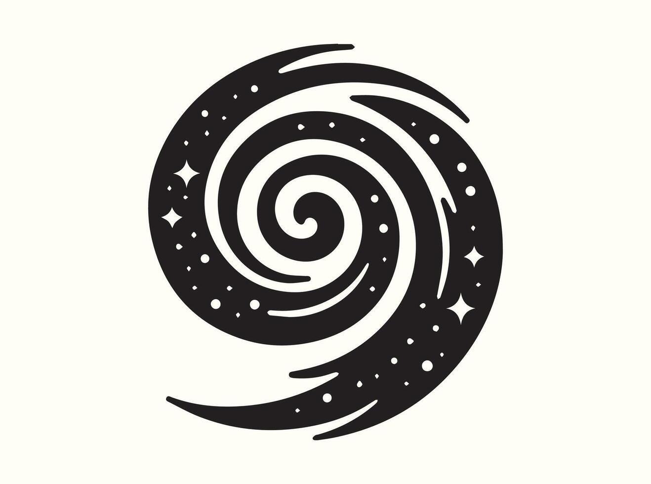 Modern black spiral swirl vector
