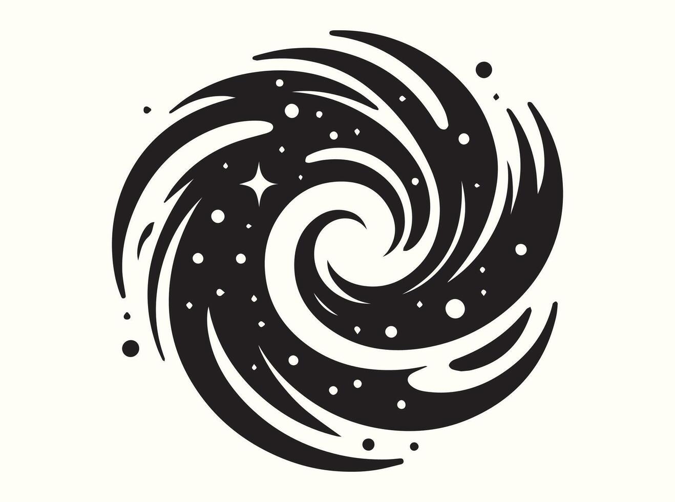 Dark spiral vortex silhouette vector