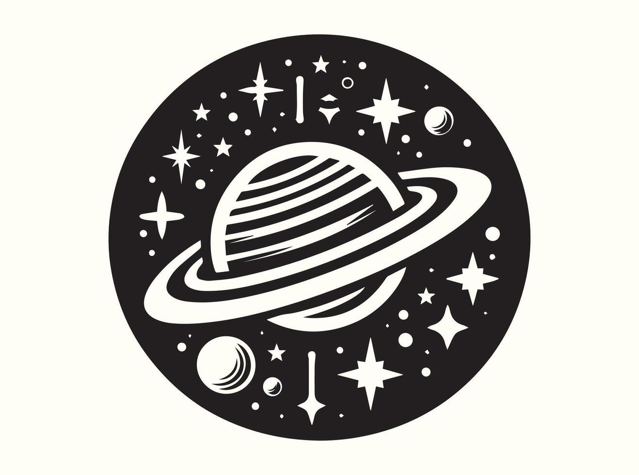 Elegant galaxy outline with minimalist stars on dark background vector