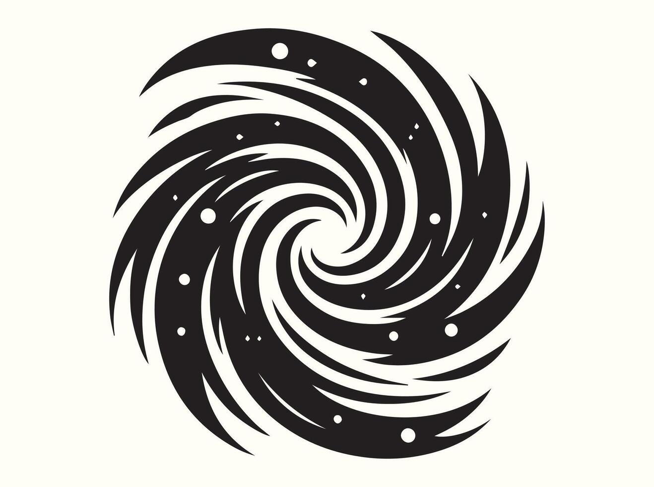 Minimalist black spiral swirl vector