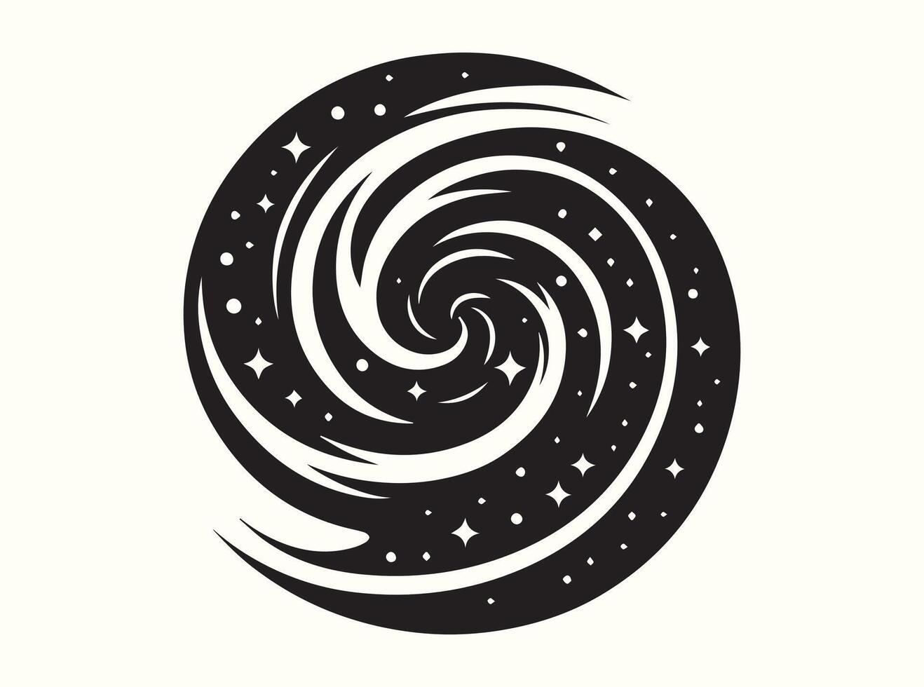 Swirling black spiral silhouette vector