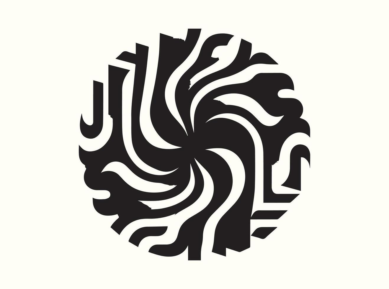 Mesmerizing Optical Illusion Silhouette in Black and White vector