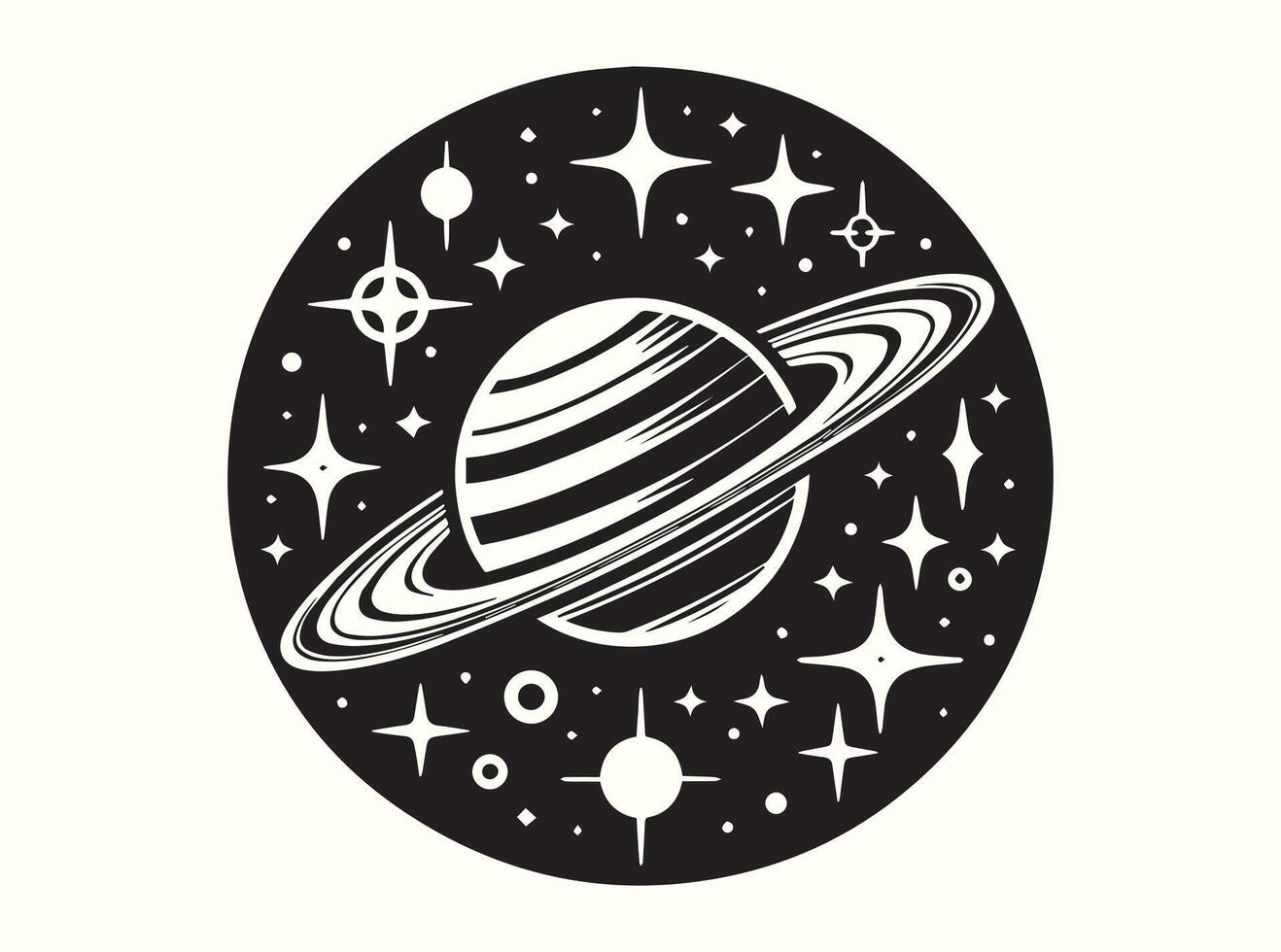Abstract black galaxy silhouette with celestial star patterns vector