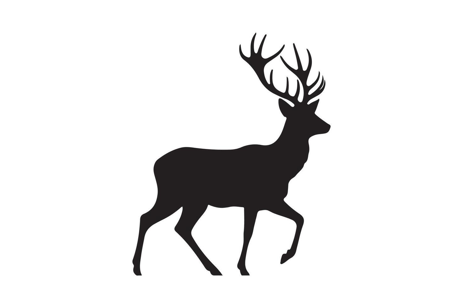 Deer Silhouette Logo Elegant Wildlife Stag Illustration for Branding and Design vector