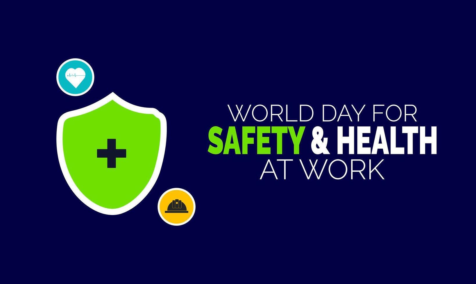 Celebrating World Day for Safety and Health at Work by raising awareness about occupational safety and health issues. vector