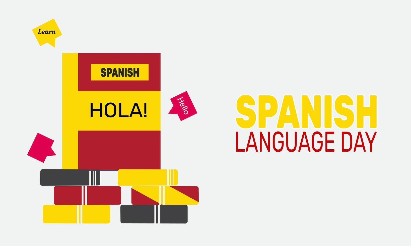 On Spanish Language Day, discover the beauty of Spanish through global celebrations, highlighting its impact in literature, art, film, and music across Spanish-speaking nations worldwide. vector
