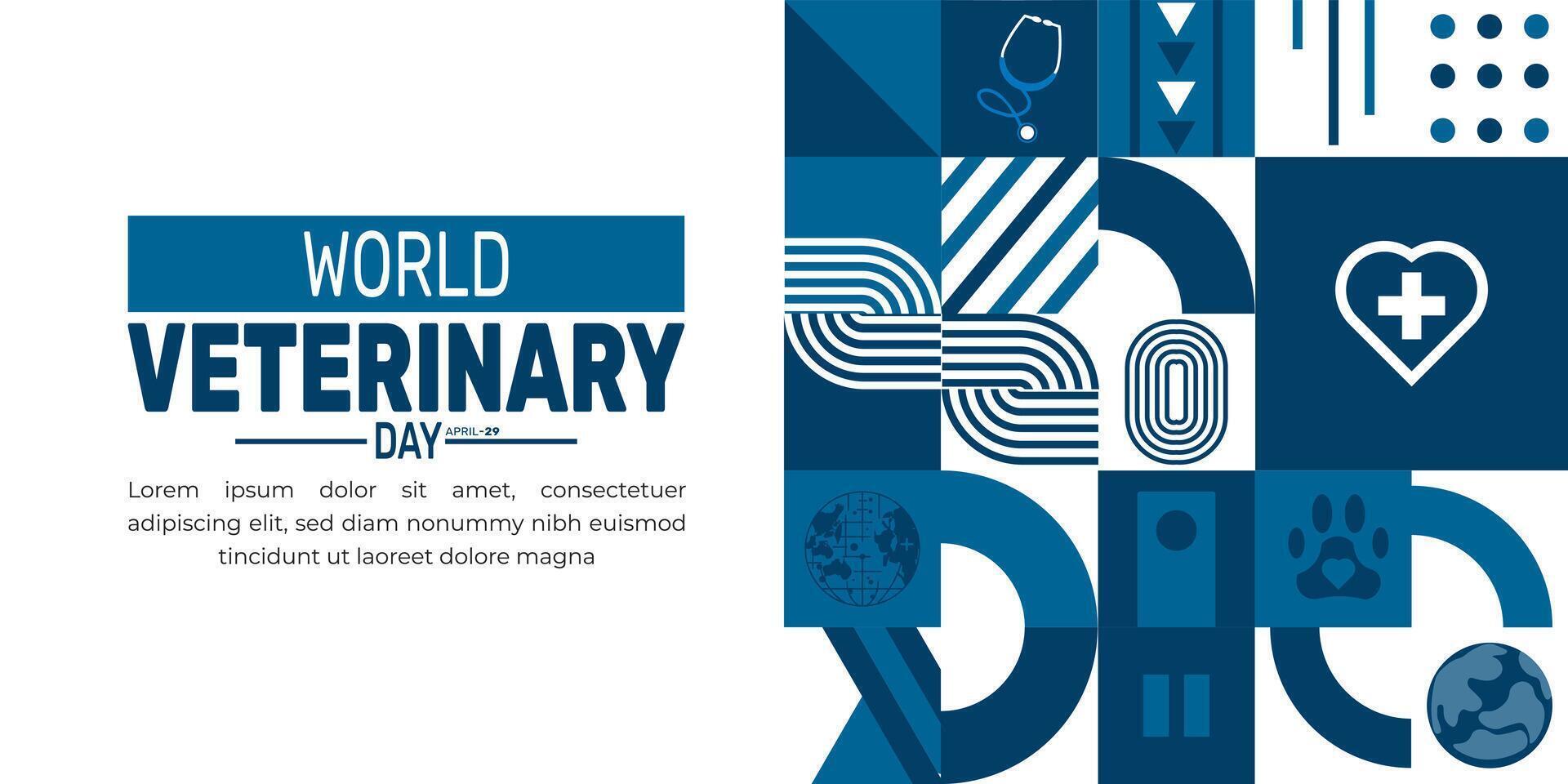 World Veterinary Day celebrates the vital role veterinarians play in animal health and welfare. It highlights their dedication to ensuring the well-being of animals worldwide every year. vector