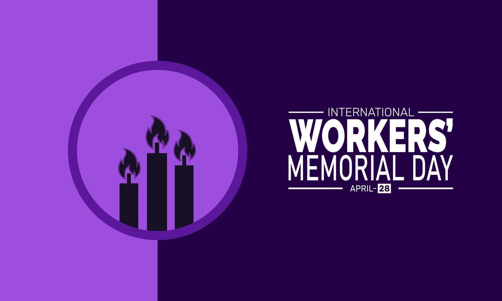 Workers Memorial Day honors those who lost their lives at work highlighting safety and health awareness. vector