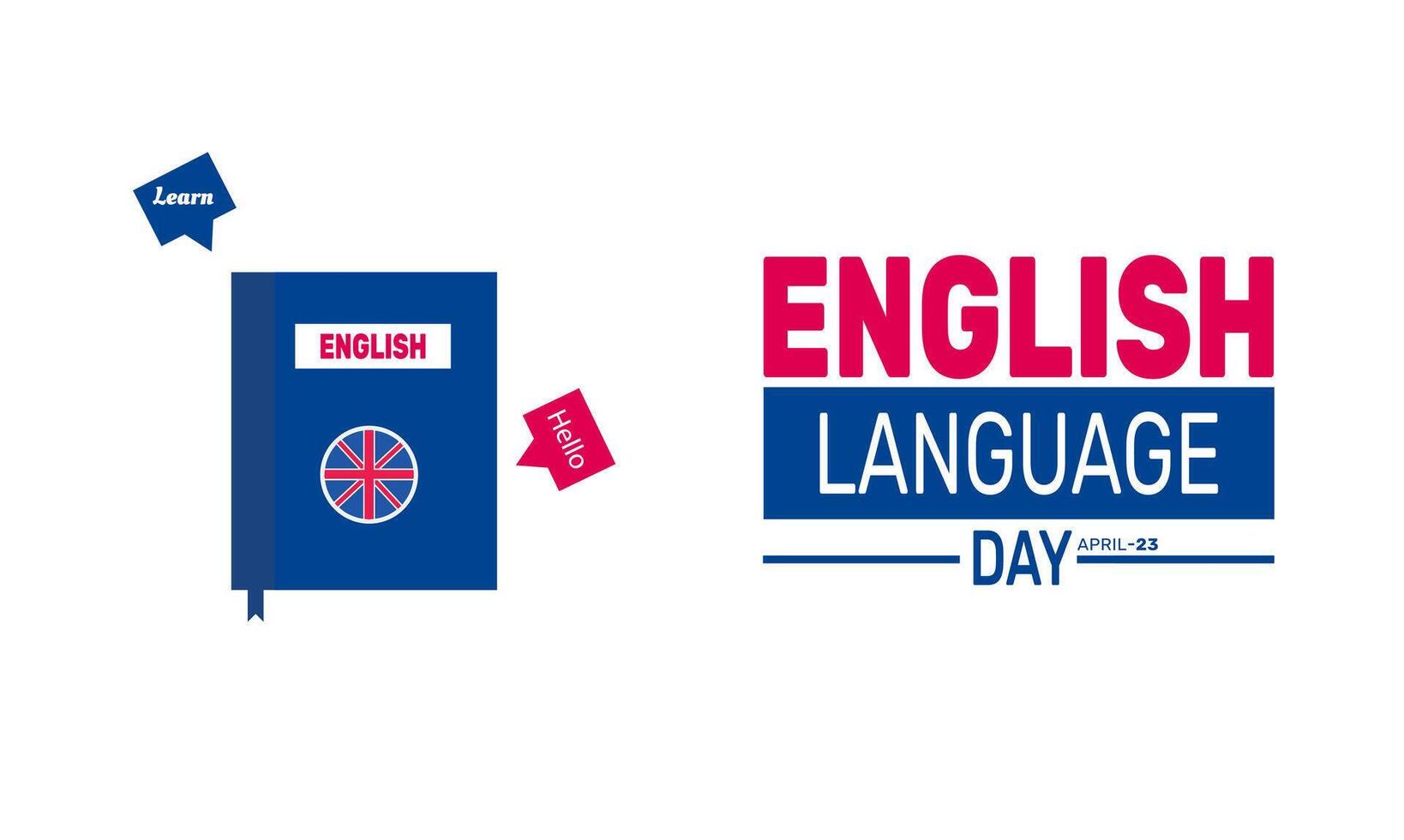 English Language Day encourages people worldwide to appreciate and learn English. It highlights the role of English in education, business, and culture, fostering global understanding. vector