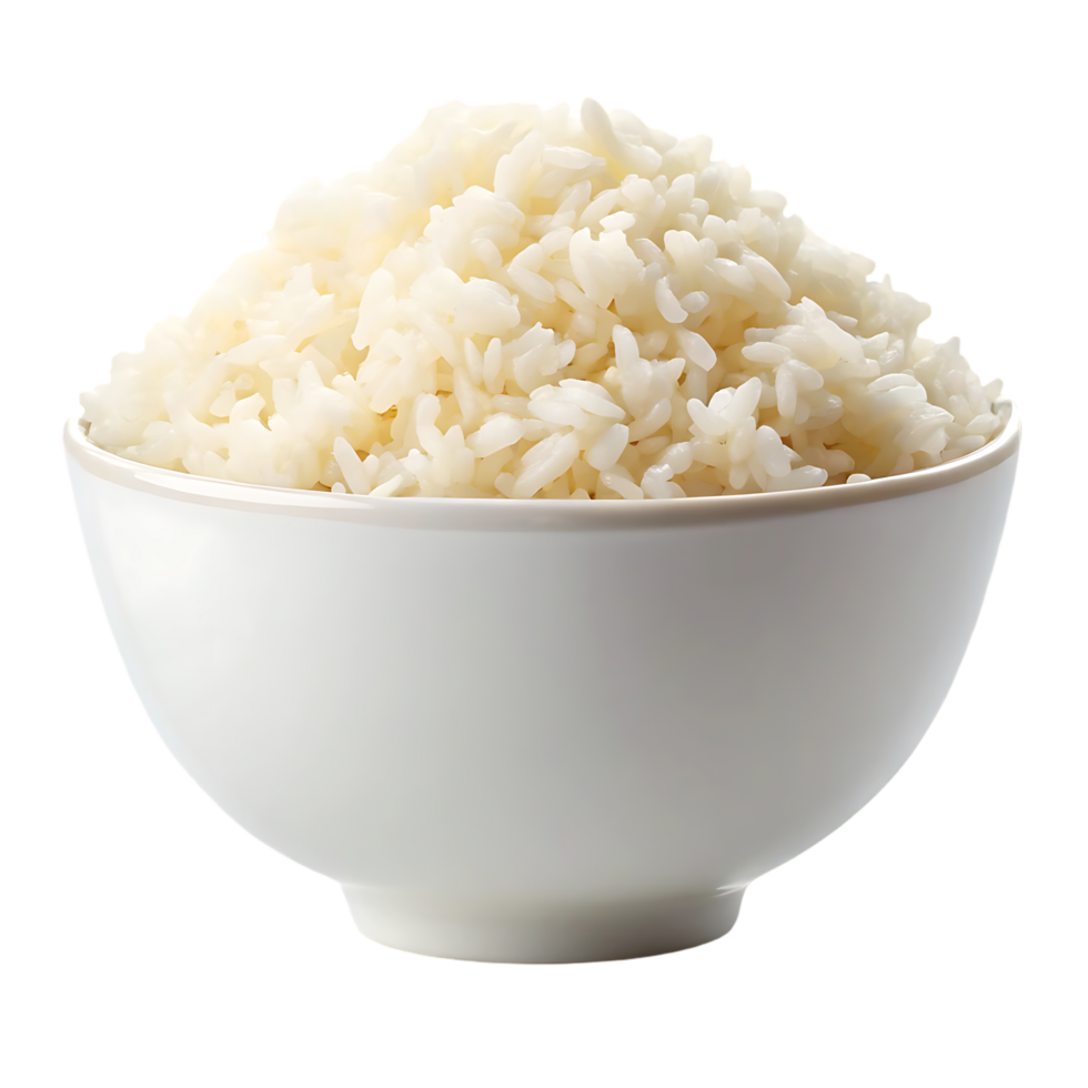 Bowl of cooked white rice png