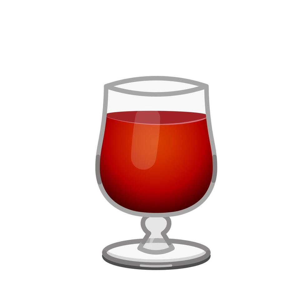 Glass with a wine Large size icon of emoji cocktail vector