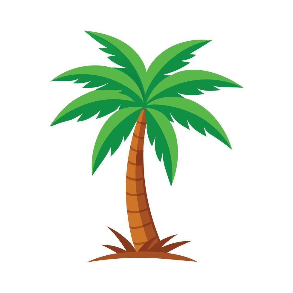 Tropical Palm Tree Illustration Vibrant Digital Art for Beach-Themed Designs vector