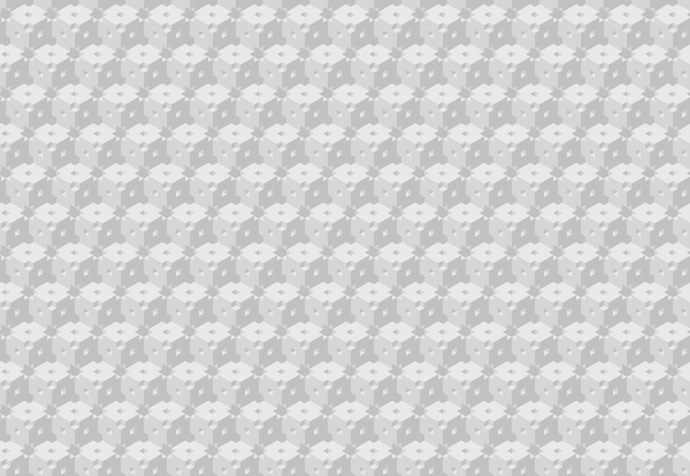 Subtle grayscale geometric pattern. Repeating cubelike motifs create a sophisticated, minimalist texture. vector